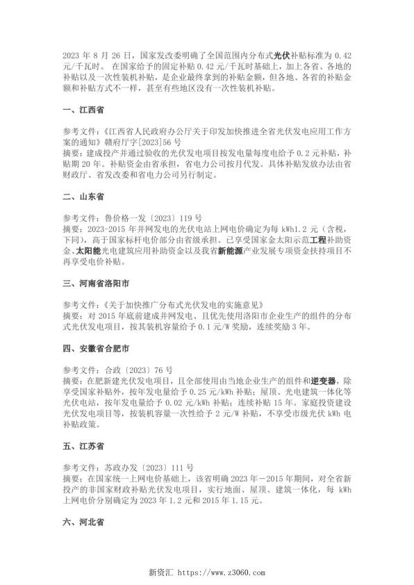 各省市光伏电价补贴一览 最新 .jpg