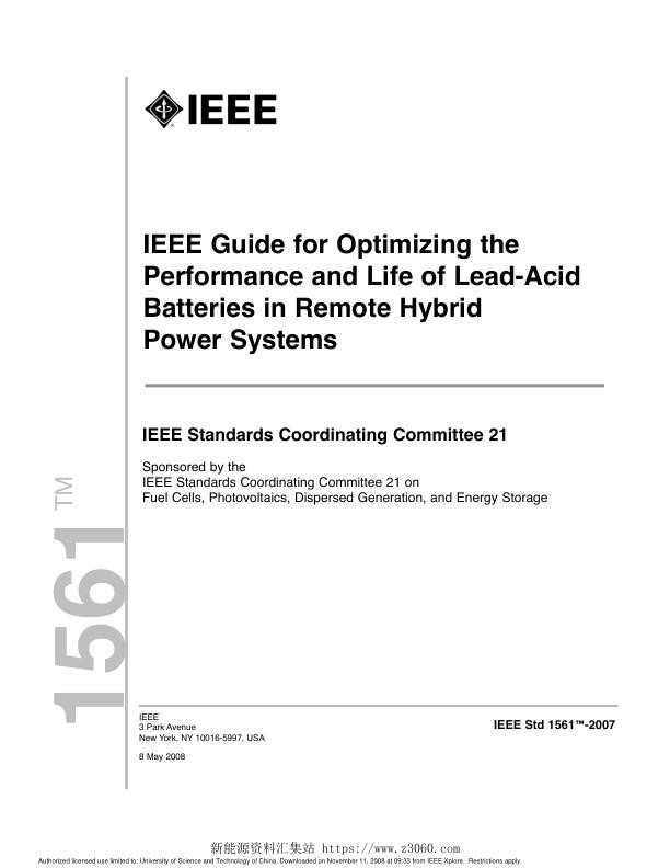 IEEE1561-2007远程混合电力系统中酸性铅蓄电池的性能和寿命的优化用指南.jpg