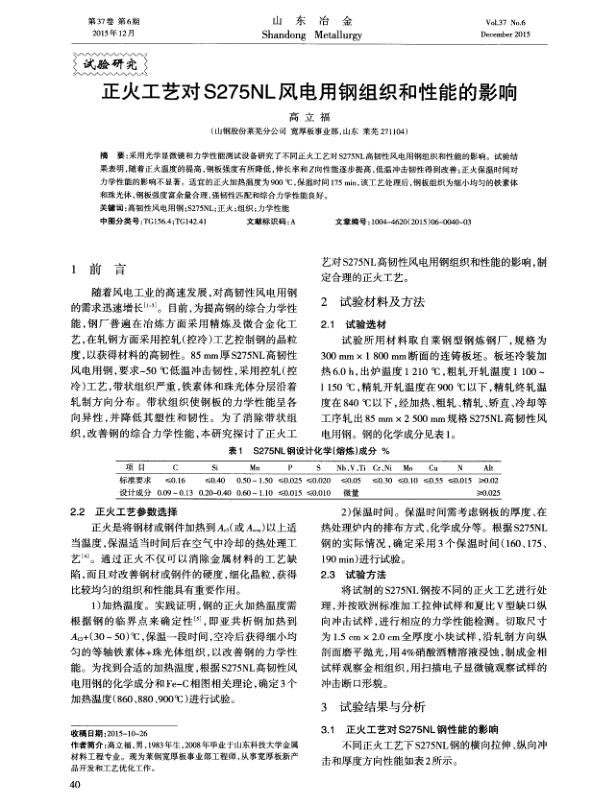 正火工艺对S275NL风电用钢组织和性能的影响.jpg