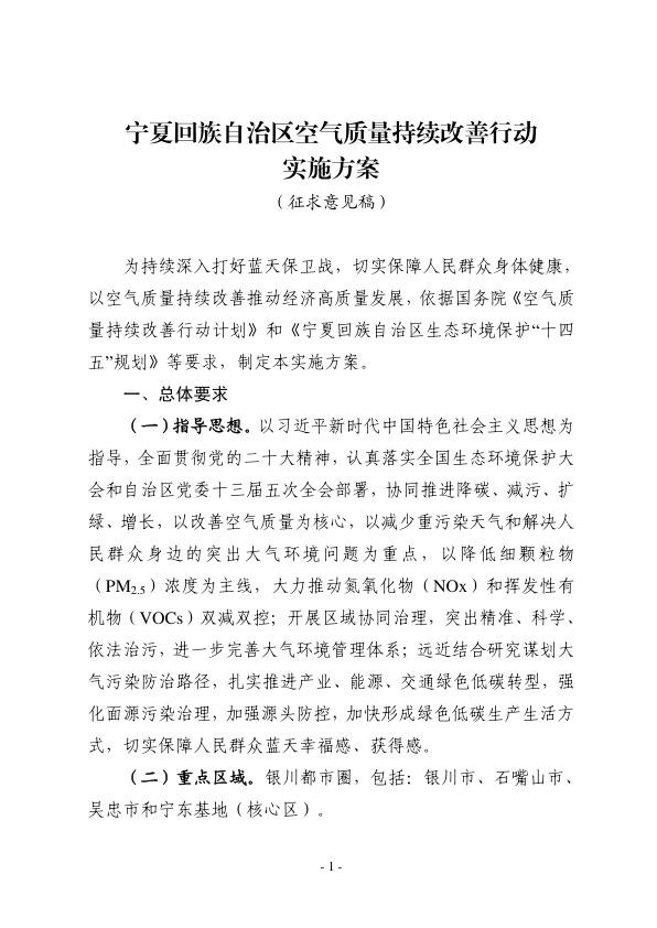 宁夏空气质量持续改善行动实施方案（征求意见稿）.jpg
