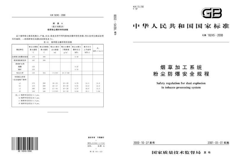 GB 18245-2000 烟草加工系统粉尘防爆安全规程.jpg