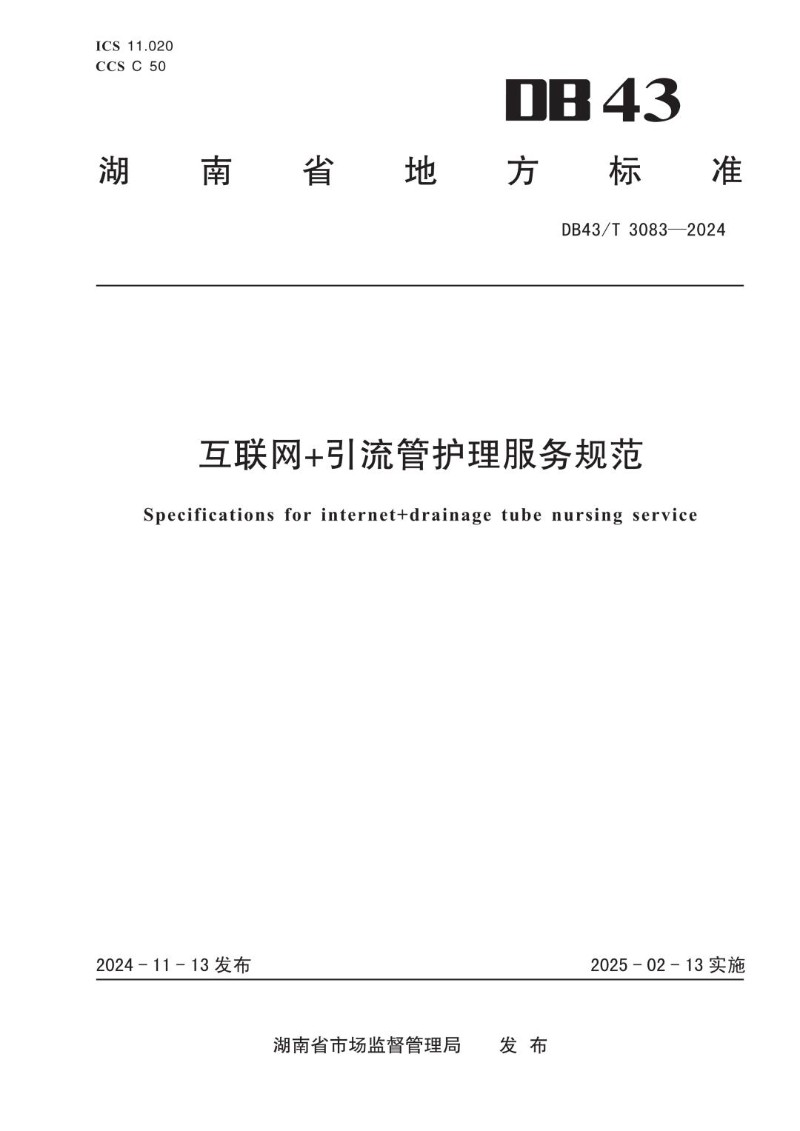 DB43_T 3083-2024 互联网 引流管护理服务规范.jpg