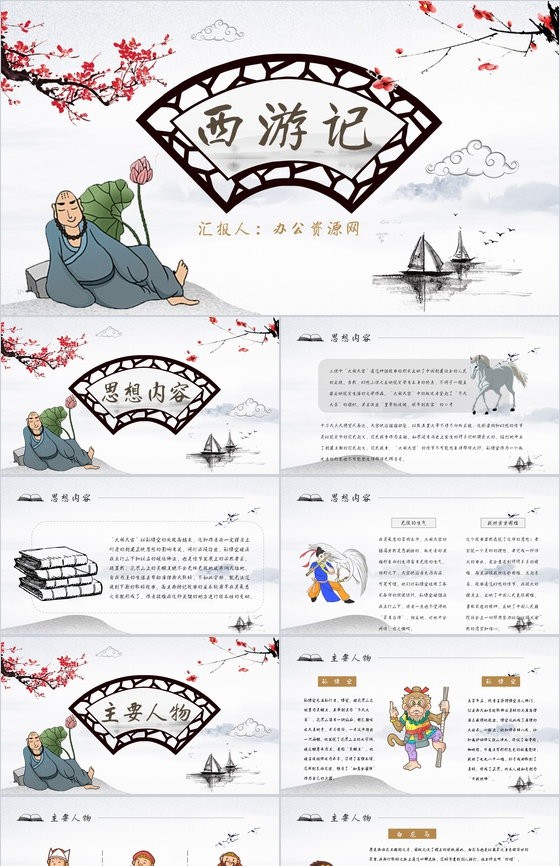 中学必读名著《西游记》人物分析心得体会PPT模板.jpeg